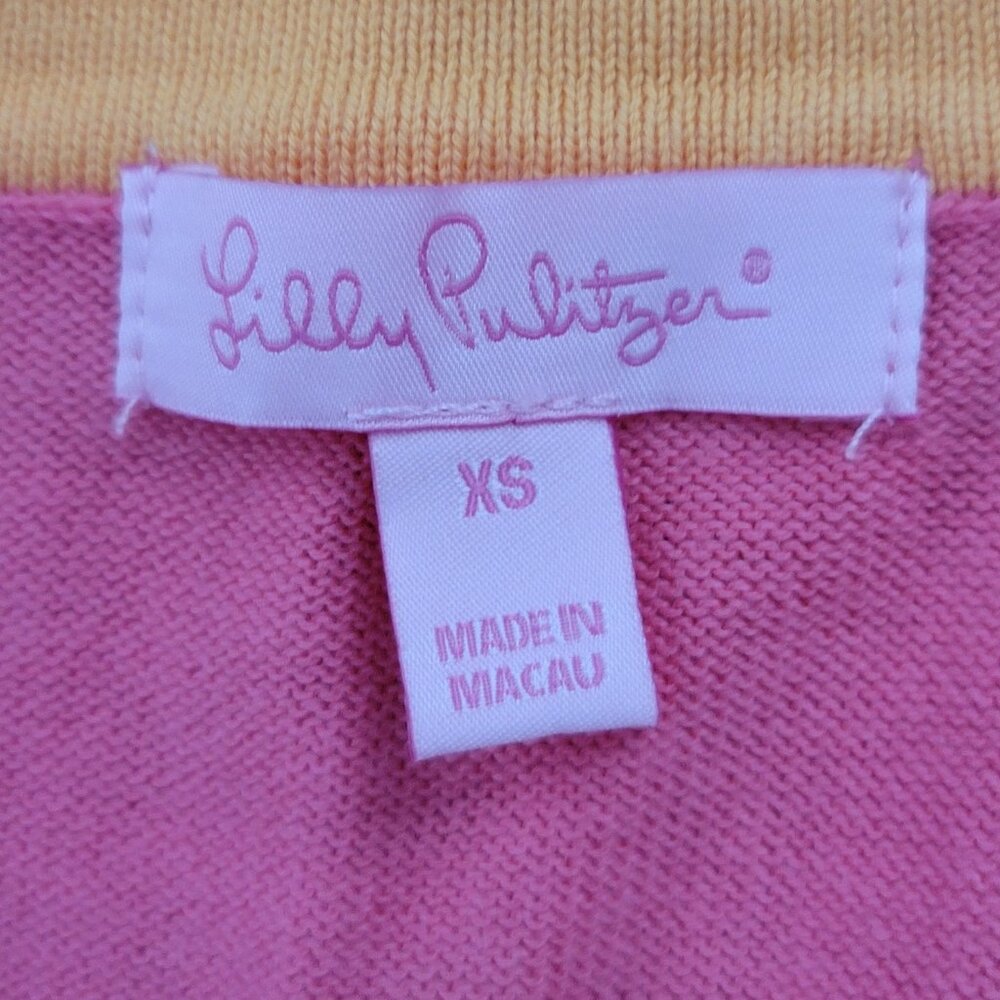 ***Lilly Pulitzer Pink Cardigan Sweater X-Small*** - Picture 3 of 9